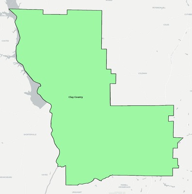 Clay County GA school district boundaries map