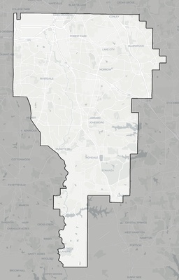 Clayton County GA county basemap context