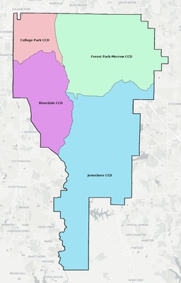 Clayton County GA townships and subdivisions map