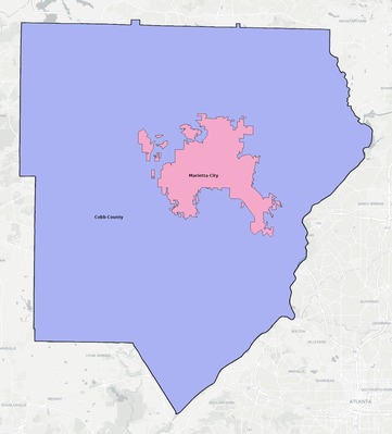 Cobb County GA school district boundaries map