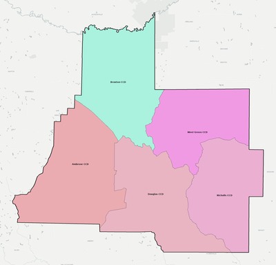 Coffee County GA townships and subdivisions map