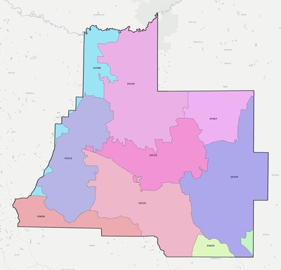 Coffee County GA ZIP code boundaries map