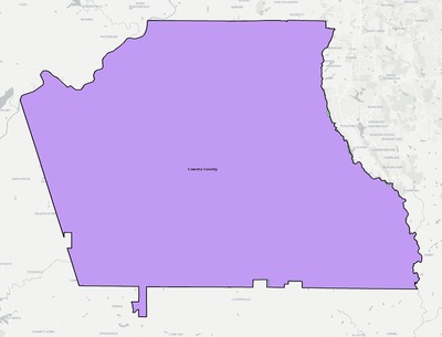 Coweta County GA school district boundaries map