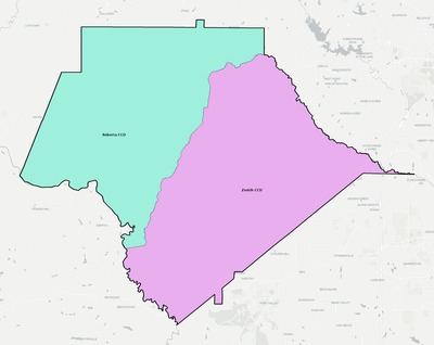 Crawford County GA townships and subdivisions map