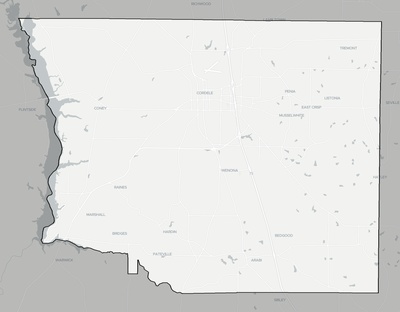 Crisp County GA county basemap context