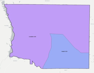 Crisp County GA townships and subdivisions map