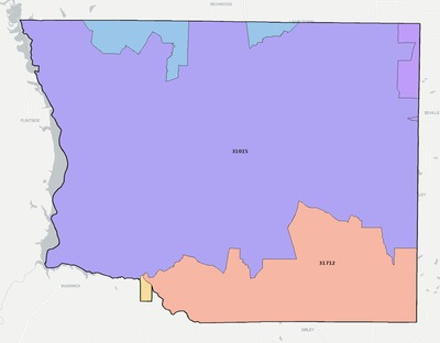 Crisp County GA ZIP code boundaries map
