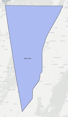 Dade County GA school district boundaries map