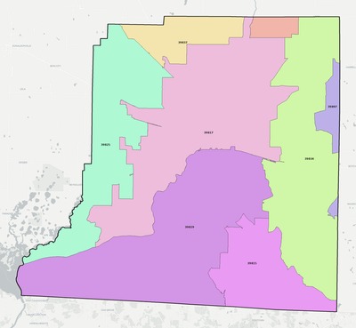 Decatur County GA ZIP code boundaries map