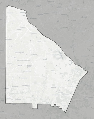 DeKalb County GA county basemap context