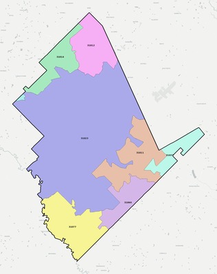Dodge County GA ZIP code boundaries map