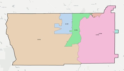 Dougherty County GA ZIP code boundaries map