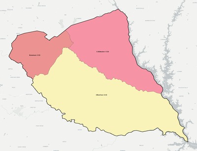 Elbert County GA townships and subdivisions map