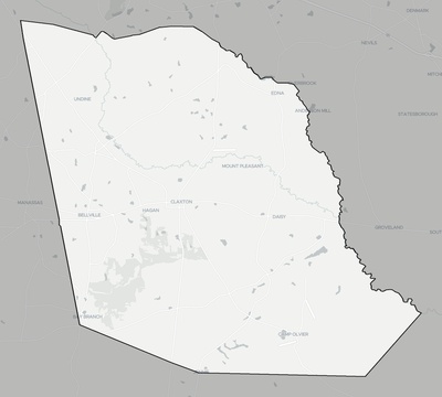 Evans County GA county basemap context