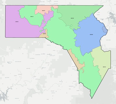 Fannin County GA ZIP code boundaries map