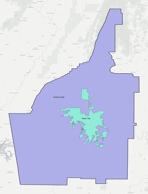 Floyd County GA school district boundaries map