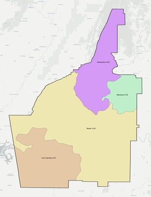 Floyd County GA townships and subdivisions map