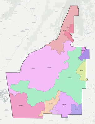 Floyd County GA ZIP code boundaries map
