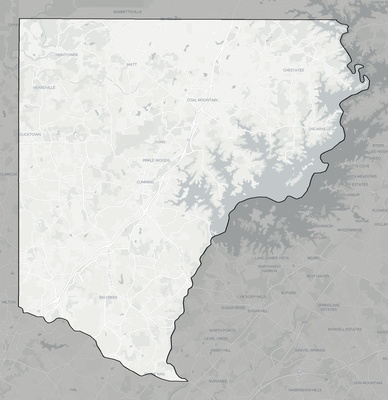 Forsyth County GA county basemap context