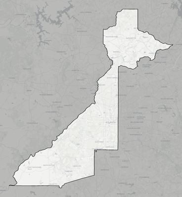 Fulton County GA county basemap context