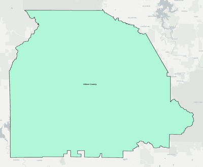 Gilmer County GA school district boundaries map