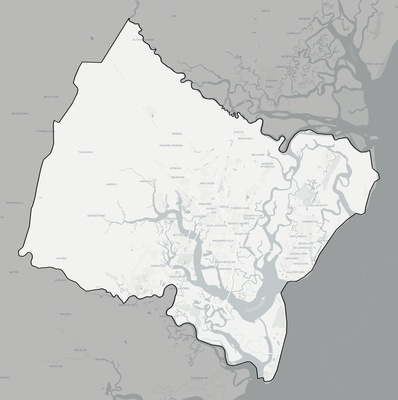 Glynn County GA county basemap context