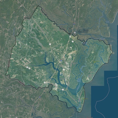 Glynn County GA USGS imagery and topo map
