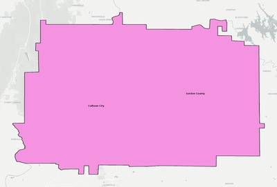 Gordon County GA school district boundaries map