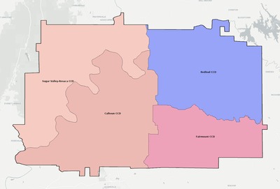 Gordon County GA townships and subdivisions map