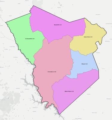Greene County GA townships and subdivisions map
