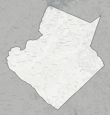 Gwinnett County GA county basemap context