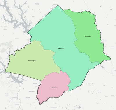 Hancock County GA townships and subdivisions map