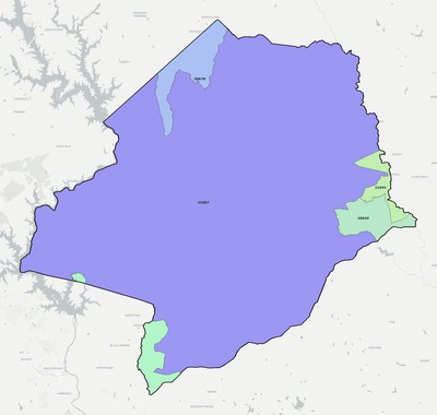 Hancock County GA ZIP code boundaries map