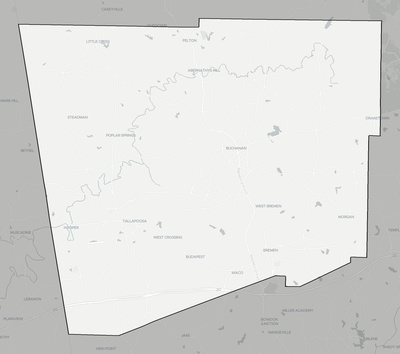 Haralson County GA county basemap context