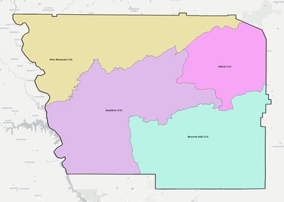 Harris County GA townships and subdivisions map