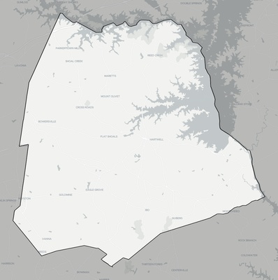Hart County GA county basemap context