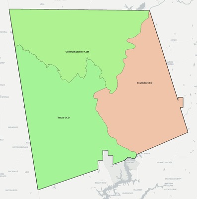 Heard County GA townships and subdivisions map