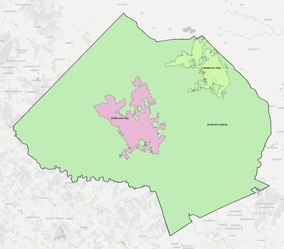 Jackson County GA school district boundaries map