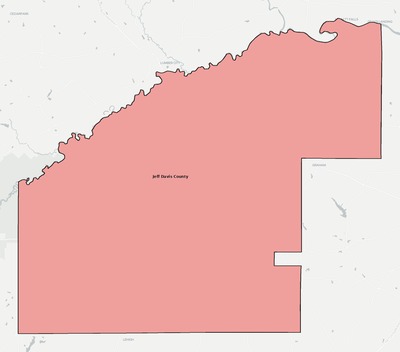 Jeff Davis County GA school district boundaries map