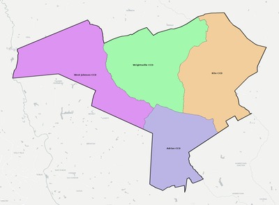 Johnson County GA townships and subdivisions map