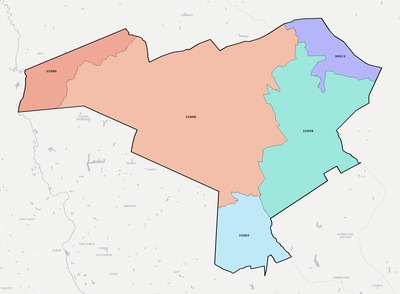 Johnson County GA ZIP code boundaries map
