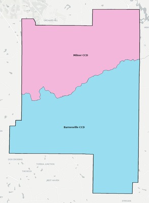Lamar County GA townships and subdivisions map