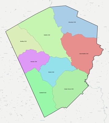Laurens County GA county subdivision map preview