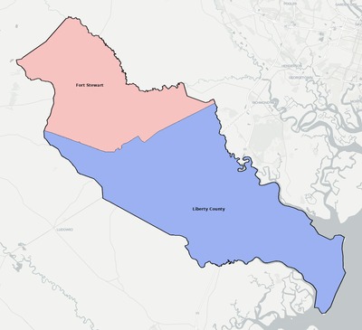 Liberty County GA school district boundaries map