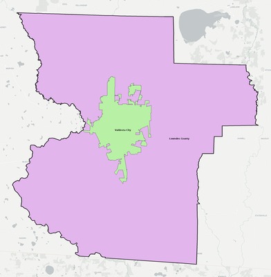 Lowndes County GA school district boundaries map