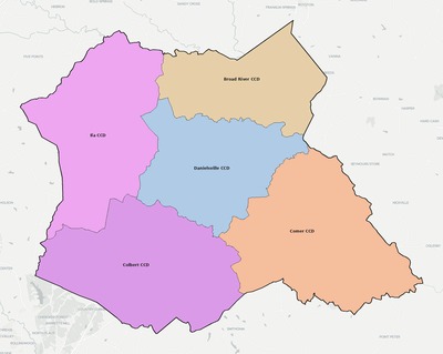 Madison County GA townships and subdivisions map