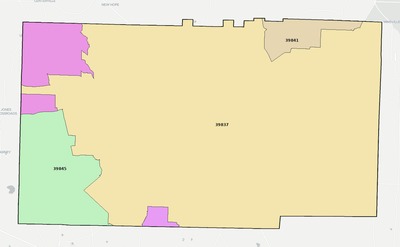 Miller County GA ZIP code boundaries map