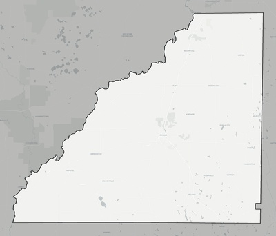Mitchell County GA county basemap context