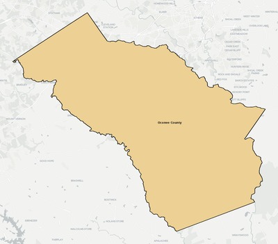 Oconee County GA school district boundaries map