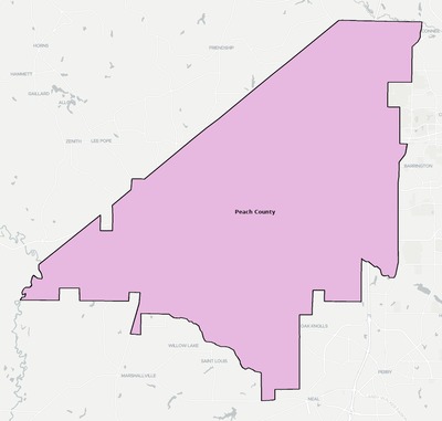 Peach County GA school district boundaries map